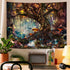 YEXIT Fairy Tales Magical Forest Tapestry, Nature Tree of Life with Elves Landscape Tapestry Wall Hanging for Living Room BedRoom Decoration Red 6...