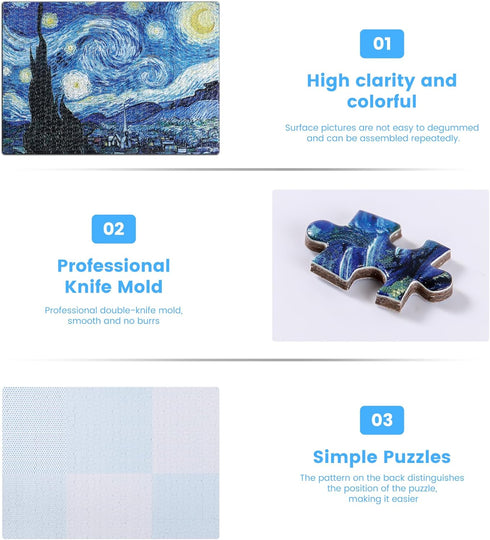 Starry Night Puzzle 1000 Pieces Van Gogh Mini Puzzle for Adults Artwork Jigsaw Puzzle Family Game...