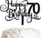 Black Glitter 70th Birthday Cake Topper, Happy 70th Birthday Cake Topper, 70th Birthday Party Decorations...