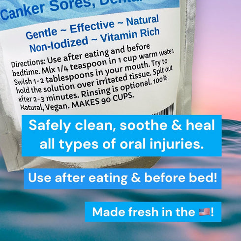 Urban ReLeaf Oral Wound Cleansing Salt 6 oz Bag! Makes 90 Cups of Healing Solution. Soothe, Heal Irritation, Dental Work. 100% Natural, Braces, Mo...