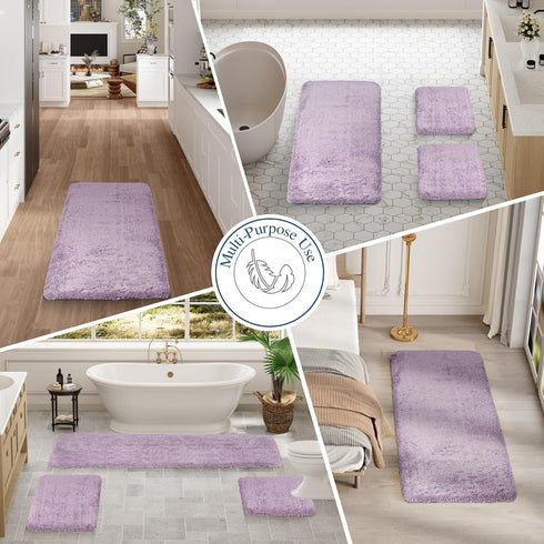 Walensee Bathroom Rug Non Slip Bath Mat for Bathroom (16 x 24, Lavender) Water Absorbent Soft Microfiber Shaggy Bathroom Mat Machine Washable Bath...