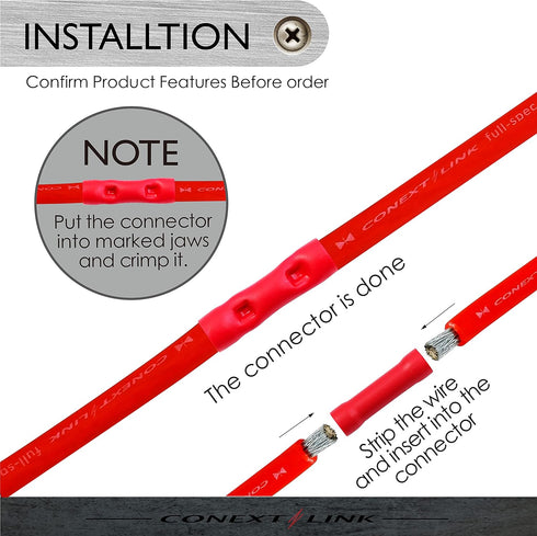 Conext Link BCV8-25 Vinyl Butt Connector 25 Pack (Red 8 Gauge) ?17077?...