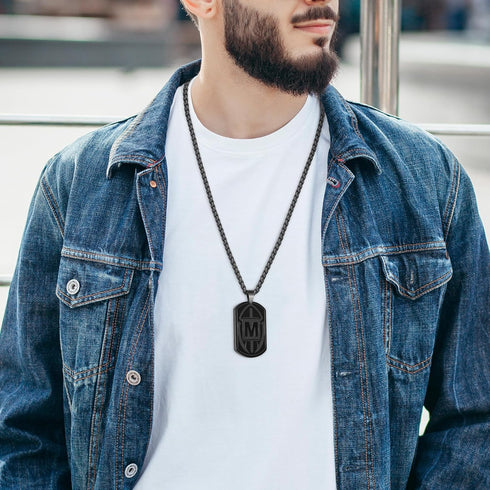 Football Letter A-Z Initial Necklace Dog Tag for Men Son Boys Boyfriend Athletes Sports Stainless Steel Pendant Chain Jewelry Gifts 24 Inch...