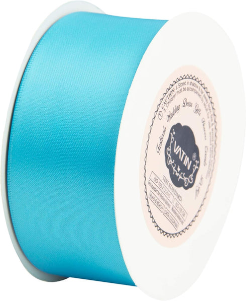 VATIN Double Face Copen Blue Satin Ribbon 1-1/2" Continuous 25 Yards,Blue Polyester Fabric Ribbon use for Bows Bouquet, Gift Wrapping, Floral Arra...