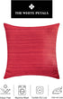 The White Petals Christmas Red Euro Pillow Covers (Faux Silk, 26x26 inch, Pack of 2)...