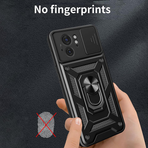CCSmall for Motorola Edge 40 Case with Slide Camera Cover for Men, Military Grade Drop Protective Phone Cover Case with Ring Kickstand for Motorol...