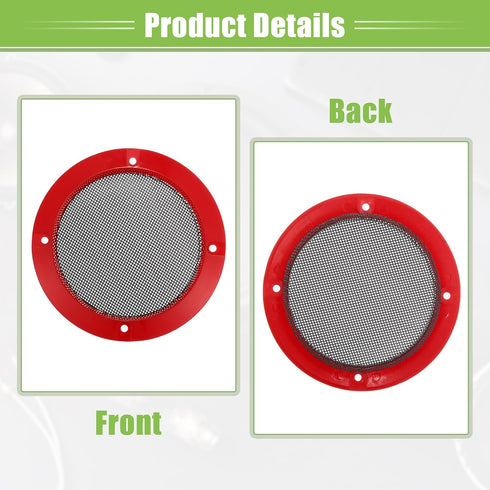 ACROPIX Universal 4" Car Speaker Grills Cover Mesh Round 4 Inch Audio Speaker Subwoofer Guard Protector Case with Mounting Screws Iron Red - Pack ...