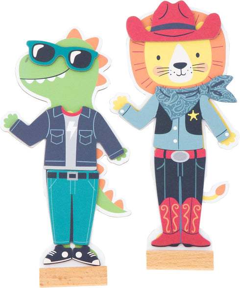 Stephen Joseph, Magnetic Dress Up Doll Dino and Lion...