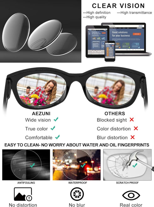 AEZUNI Oversized Reading Glasses Women Large Readers 0 1.0 1.25 1.5 1.75 2.0 2.25 2.5 2.75 3.0 3.5 4.0 5.0 6.0(Black,175)...