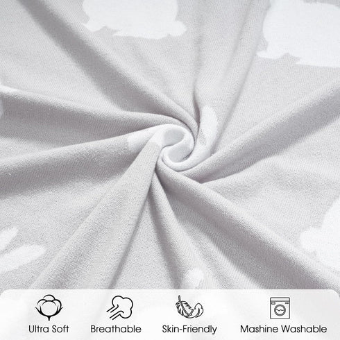david's kids Cotton Knitted Baby Blanket, Cozy Lightweight Swaddle Blankets for Boys Girls Neutral, Luxurious Receiving Blanket for Shower Gift Re...