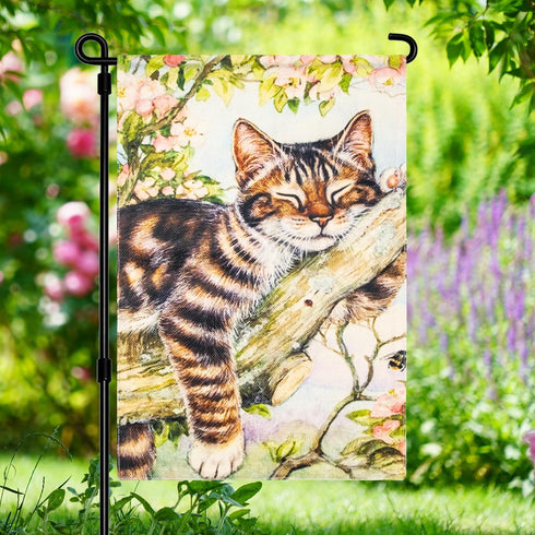 Summer Cat Garden Flag 12x18 Inch Double Sided Be The Sunshine Cat with Sunflowers Small Yard Flags Spring Seasonal Decor for Farmhouse Holiday Ou...