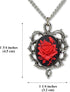 Gothic Red Rose Cameo In Thorns Pendant Necklace...