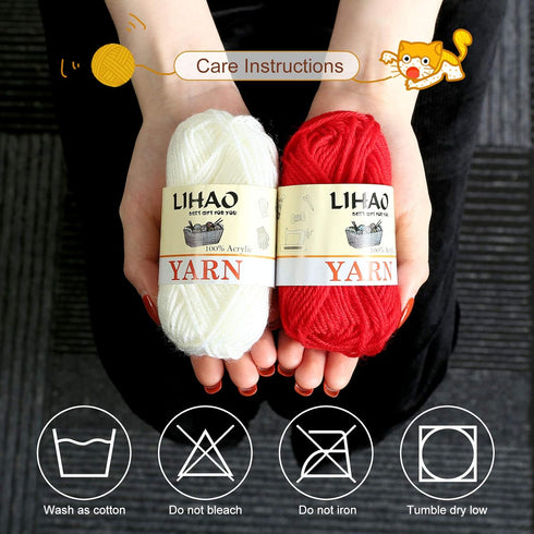 LIHAO 12 Skeins Mini Yarn for Knitting Crochet Craft - 100% Acrylic...