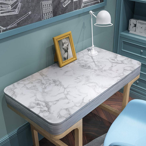 Art3d 120"x17.3" Self-Adhesive Wallpaper, Peel and Stick Grey Marble Paper, Matt...