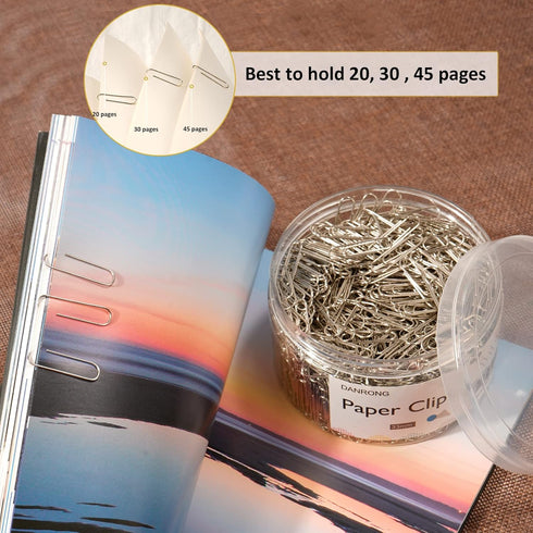 Silver Medium Paper Clips, 750 Pack Paperclips 1.3 Inch (33 mm) Paper Clips Suitable for Office School and Daily Use Also Used for Daily DIY Paper...