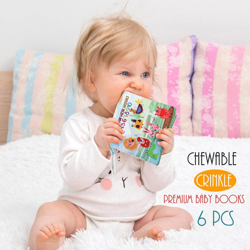 Baby Books Toys Gifts, Touch and Feel Cloth Crinkle Books for Babies,Infant Toddler Baby 0-3-6-12-18 Months, Early Learning Toys 6 to 12 Months 1-...