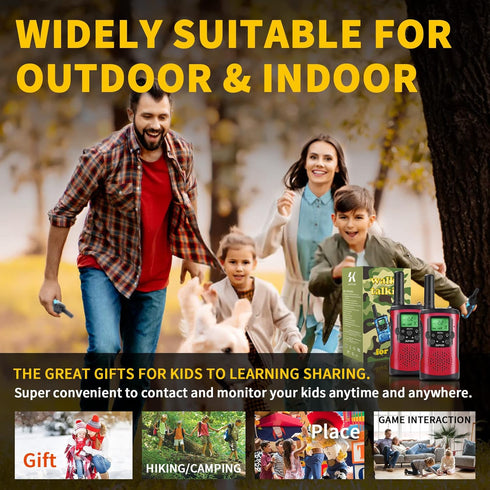 Walkie Talkies for Kids, Toys for 3 to 14 Year Old Children's 2 Way Radio 3 Miles Range for Outside Adventure Game Camping Hiking (Red)...
