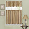 Waverly Traditions Stripe Ensemble Rod Pocket Cafe Tier and Valance Set for Windows in Kitchen or Bathroom, Double Panel, 52" x 36", Antique...