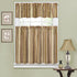Waverly Traditions Stripe Ensemble Rod Pocket Cafe Tier and Valance Set for Windows in Kitchen or Bathroom, Double Panel, 52" x 36", Antique...