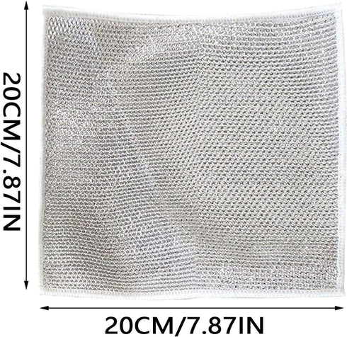 Multipurpose Wire Dishwashing Rags for Wet and Dry - 2024 Wire Cleaning Cloth, Steel Scrubbers for Cleaning Dishes, Chain Mail Scrubber Cast Iron,...