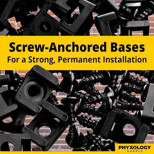 Pro-Grade, Slim, 1x .6 Cable Tie Mounts With Screws 100 Pack. High Strength, Black Zip Tie Bases For Wire Management. Permanently Anchor To Wall, ...