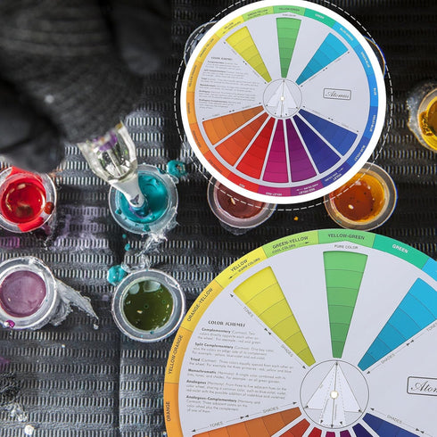 COHEALI Mixing Guide Wheel - Rotatable Watercolor Colour Guide Wheel Color Learning Mixed Guide Paper Card Pigment Colour 23cm...