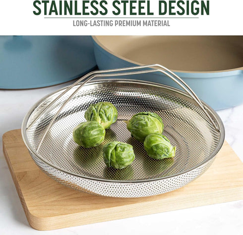 Goodful All-In-One Pan Steamer Basket, Premium Stainless Steel Construction, Dishwasher Safe, Perfect for Steaming Vegetables, Full Handle for Eas...