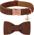 Elegant little tail Halloween Dog Collar with Bow - Herringbone Orange Dog Collar Bow Cotton Durable Bowtie Collar Pet Dog Collar for X-Large Dogs...