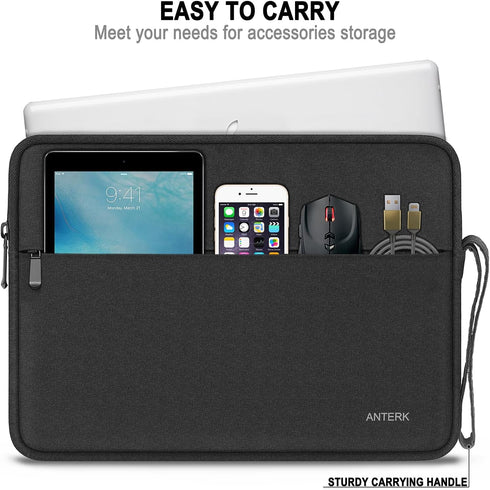 Laptop Sleeve Case 15.6 Inch, Water Resistant Shockproof Protective Computer Cover with Handle, Traveling Carrying Bag with Pocket, Portable Lapto...