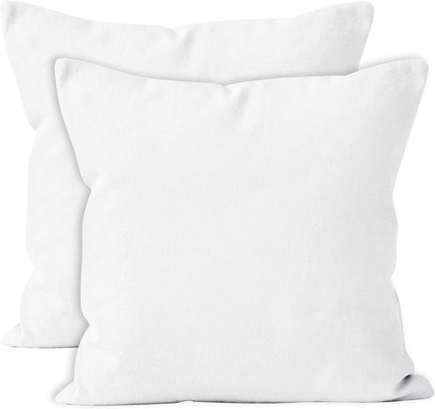Encasa XO Throw Pillow Covers Only (No Insert) (18"x18") - Sublimation Blank White 4 Pc Pack with Invisible Zipper -Polyester Twill Cushion Cases ...