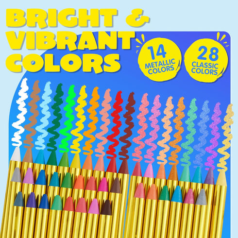 42PCS Face and Body Paint Crayons, Face Painting Kit Safe and Non-Toxic Ultimate Party Pack Including 14 Metallic Colors for Birthday Makeup Party...