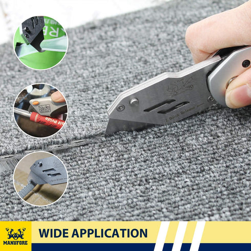 Hook Utility Knife Blades Dispenser Heavy Duty Blades SK5 Steel 20 pack...