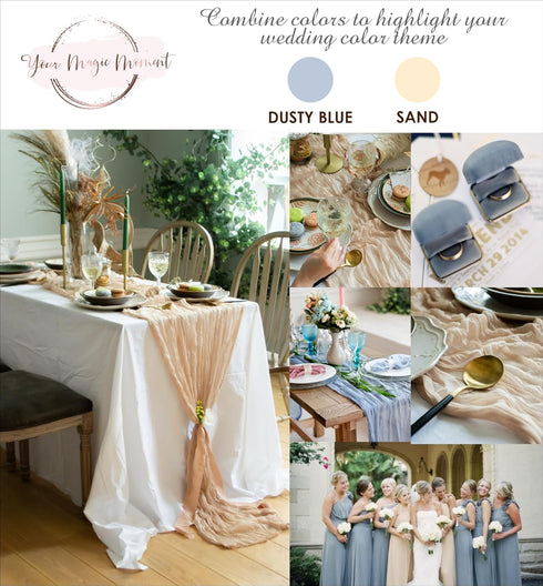 Gauze Table Runner Bulk Cheesecloth 141 in Long Natural Table Runner for Wedding Bohemian Boho Wedding Decorations Beige Cheese Cloth Runner Gauze...