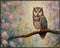 Posterizer 1 pcs- beautiful owl sitting on a tree with wild flowers around-Art for Animal Lovers-Landscape & Nature Art- Living Room Bedroom Decor...