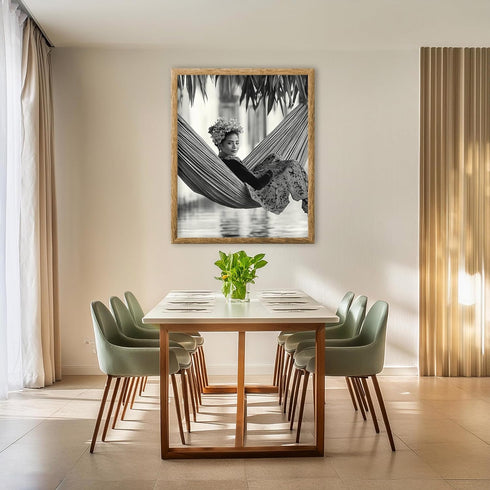 Posterizer 1 pcs-black and white photography style art-woman with flower crown 3-Photography Art-Retro Art-Decor for Home & Office- unframed wall ...