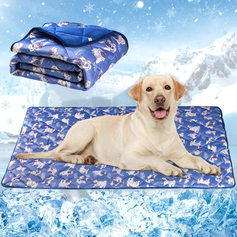 Langsprit Dog Cooling Mat, Washable Dogs Cats Pet Non-Toxic Cooling Pads Summer Sleeping Kennel Mats?Pet Self Cool Ice Blanket for Indoor & Outdoo...