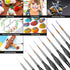 10Pcs Micro Paint Brushes Set with Triangular Handles - For Acrylic, Watercolor, Crafts, Models...
