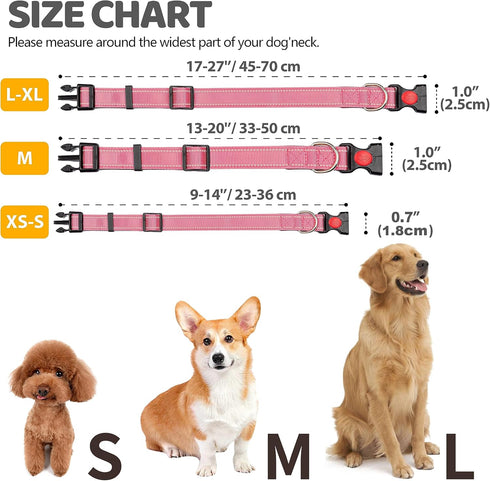 Polyester Dog Collar for Large Dogs Female Male,Durable Comfortable Padded Basic Dog Collars for Puppy Small Medium Breed with Quick Release Safet...