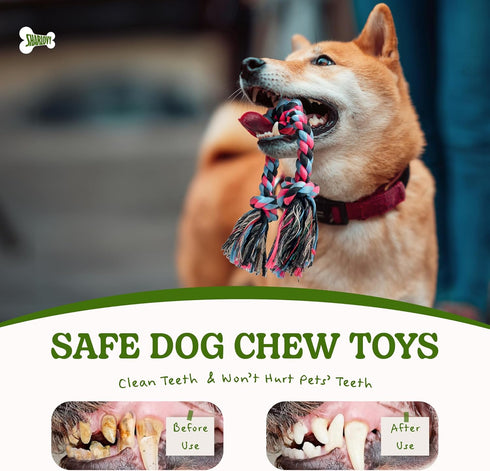 SHARLOVY Puppy Rope Toy, Dog Rope Toy for Small Dogs, Puppy Teething Toys, Cotton Interactive Tug of War Dog Toy for Puppies Boredom, Dog Chew Toy...