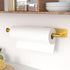 Paper Towel Holder Under Cabinet - Gold Paper Roll Holder Wall Mount, Stainless Steel, Self-Adhesive or Drilling, for Kitchen, Bathroom, RV...