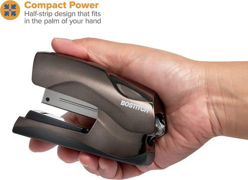 Bostitch Office Heavy Duty Stapler, 40 Sheet Capacity, No Jam, Half Strip, Fits into the Palm of Your Hand, For Classroom, Office or Desk, Black C...