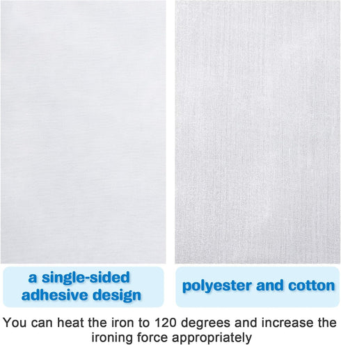 Tatuo 43 Inch by 1 Yard White Iron on Patches for Clothing Repair Large Iron on Mending Fabric Adhesive Patches for Holes Pants Knees Elbow Pocket...