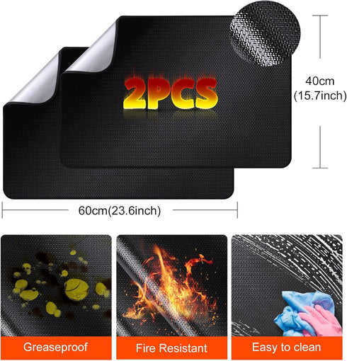 2 Pcs Heat Resistant Mat for Countertop, 15.7" x 23.6" Silicone Countertop Protector Mat, Heat Resistant Mats for Air Fryer, Coffee Maker, Oven, W...