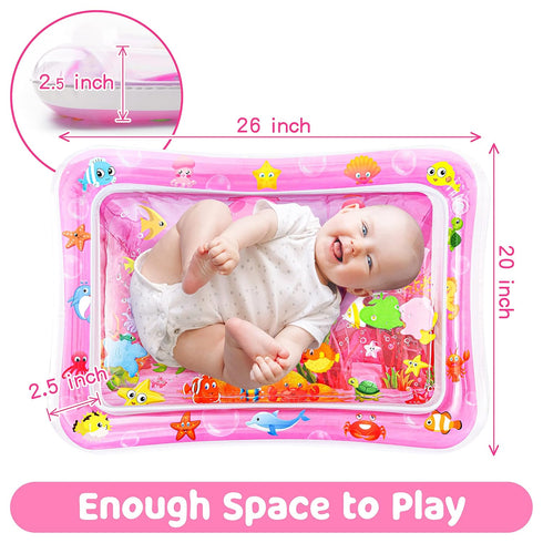Tummy Time Water Mat for Girl, Water Play Mat for Babies Inflatable Tummy Time Water Play Mat for Infants and Toddlers 3 to 12 Months Promote Deve...
