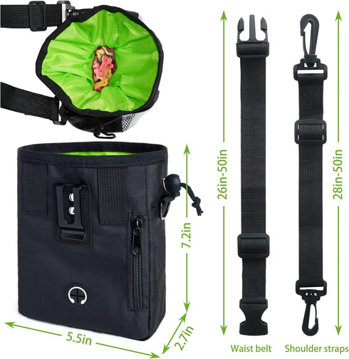 Dog Treat Pouch, Dog Training Pouch Bag with Waist Shoulder Strap, Durable, Convenient Dog Training Accessory, Suitable for small and large dogs, ...