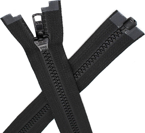 30" Ski & Sport Vislon Zipper ~ YKK #5 Molded Plastic ~ Separating - Black (1 Zipper/Pack) Made in USA...