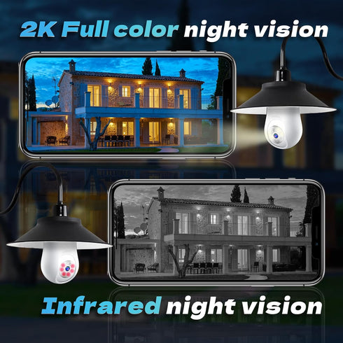 MCJ 2K / 4MP Light Bulb Security Camera 5G & 2.4G WiFi Security Cameras Wireless Outdoor Indoor 360 Camera for Home with Color Night Vision Motion...
