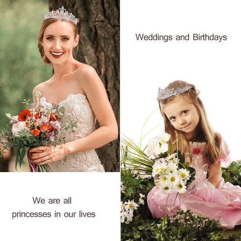 Velscrun Birthday Queen Tiaras Crown for Women, Girls Princess Crowns for Women, Queen Tiara for Mom, Silver Birth Crown Headband Birth Sash, 30th...