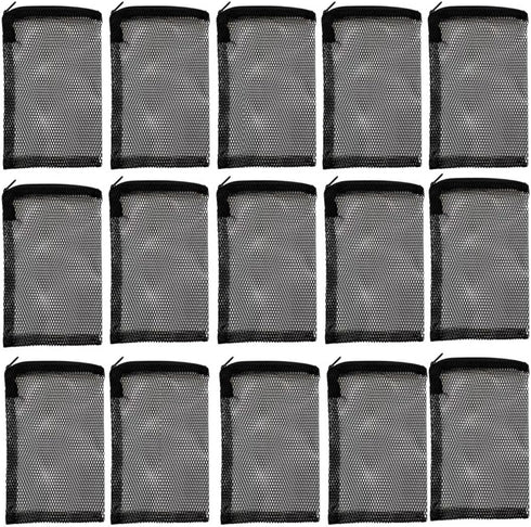 Aquarium Filter Media Bags Black with Zipper, Mesh Reusable Bags for Aquarium Filter Media 15 Pcs(15x10cm/6 x 4")...