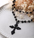 Sacina Gothic Layered Cross Necklace, Zinc Alloy Black Bead Cross Choker Necklace, Halloween Goth Jewelry Gift for Women (Layered Bead Cross)...